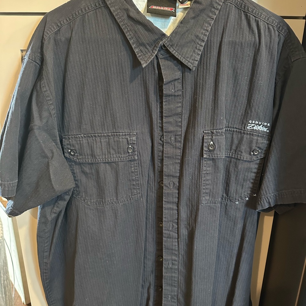 Men's Blue Double Pocket Dickies 3XLG Shirt Pre Owned in Excellent Condition